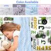 Evulum Custom Toddler Boys Sleeping Bag Nap Mat for Daycare Preschool, Kids Sleeping Bag with Pillow and Blanket for Kindergarten, Personalized Name Easy Carry Sleeping Mat White Tractor view 2