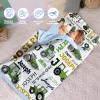 Evulum Custom Toddler Boys Sleeping Bag Nap Mat for Daycare Preschool, Kids Sleeping Bag with Pillow and Blanket for Kindergarten, Personalized Name Easy Carry Sleeping Mat White Tractor view 3