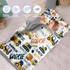 Evulum Personalized Toddler Boys Sleeping Bag, Nap Mat for Daycare Preschool, Kids Sleeping Bag with Pillow and Blanket for Kindergarten, Custom Name Easy Carry Napsack Yellow Tractor view 3