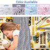 Evulum Custom Toddler Boys Sleeping Bag, Nap Mat for Daycare Preschool, Kids Sleeping Bag with Pillow and Blanket for Kindergarten, Personalized Name Easy Carry Sleeping Mat Engineering Vehicles view 2
