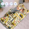 Evulum Custom Toddler Boys Sleeping Bag, Nap Mat for Daycare Preschool, Kids Sleeping Bag with Pillow and Blanket for Kindergarten, Personalized Name Easy Carry Sleeping Mat Engineering Vehicles view 3