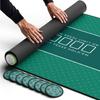 Newverest Poker Gift Set: Texas Hold'em Poker Mat Traditional Green + Blackjack Mat | 70" x 35" view 2