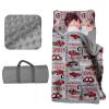 Evulum Personalized Toddler Boys Sleeping Bag, Nap Mat for Daycare Preschool, Kids Sleeping Bag with Pillow and Blanket for Kindergarten, Custom Name Easy Carry Sleeping Mat Grey Race Cars view 1