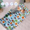Evulum Custom Toddler Boys Sleeping Bag, Nap Mat for Daycare Preschool, Kids Sleeping Bag with Pillow and Blanket for Kindergarten, Personalized Name Easy Carry Sleeping Mat Blue Cars view 3