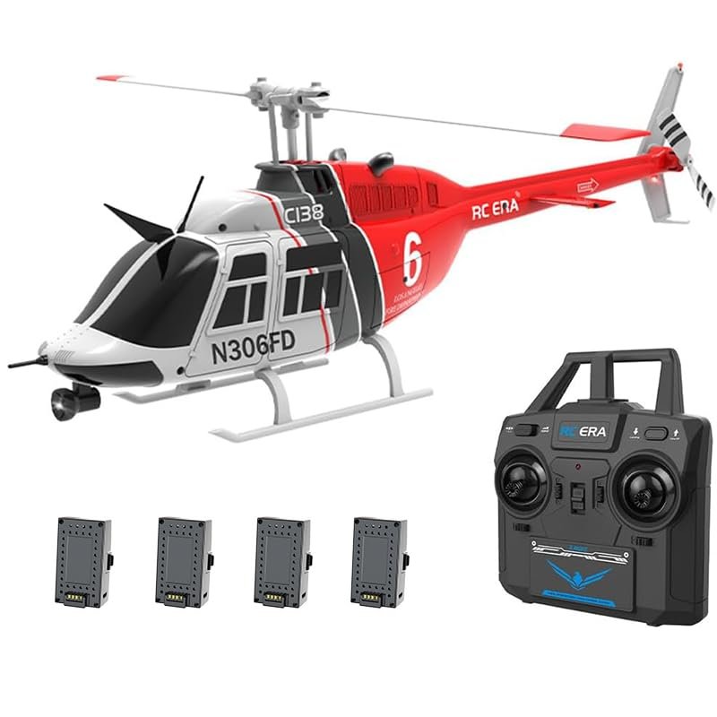 Actualia 1/30 Scale C138 RC Helicopter with 6-axis Gyroscope, 2.4G 6CH Remote Control Aircraft with Altitude Hold and Optical Flow Positioning, One-Key Takeoff/Landing, for Adults Gift