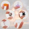 110pcs Acrylic Halloween Vase Filler Decor, Halloween Table Scatter 6 Style Halloween Ornaments Mini Pumpkin Skeleton Head Skulls Ghost Witch Hat Bone Spider Figurines for Gift Party Decoration Craft view 4