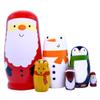 Taefaba Russian Nestingdolls, Handmade Wooden Matryoshkadoll Cute Santa Claus Russiandoll Set for Adults Christmas Birthday Gift Party Decorations view 1