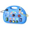 JIWORT Busy Board with LED Light, Montessori Busy Board for 1+ Year Old, Sensory Toys for Toddlers 1-3, Fidget Board for Kids Electronic Early Development Toys Boys Birthday (Blue) view 1