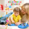 JIWORT Busy Board with LED Light, Montessori Busy Board for 1+ Year Old, Sensory Toys for Toddlers 1-3, Fidget Board for Kids Electronic Early Development Toys Boys Birthday (Blue) view 2