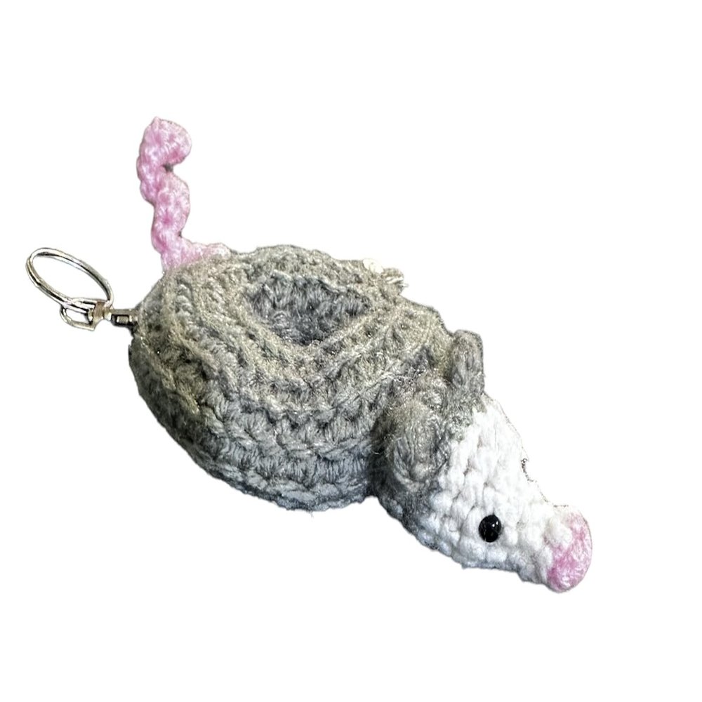 Nora the Opossum Donut Fidget Toy keychain (Gray Ears)