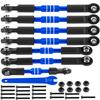 RCHuiWow RC Turnbuckles Camber Links Upgrades Part for 1/10 Slash 2WD(VXL),Rustler 2WD(VXL),Stampede 2WD(VXL),Bandit 2WD(VXL),Alloy Aluminium Adjustable Turnbuckles Links Hops up,7pcs,Navy Blue view 1