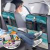 2 Pack Kick Mat Back Seat Protectors, Abstract Turquoise Waterproof & Stain Proof Universal Car Seat Back Protector Backseat Organizer For Kids Pets, Shabby Chic Summer Grey Beach Wave view 4