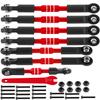 RCHuiWow RC Turnbuckles Camber Links Upgrades Part for 1/10 Slash 2WD(VXL),Rustler 2WD(VXL),Stampede 2WD(VXL),Bandit 2WD(VXL),Alloy Aluminium Adjustable Turnbuckles Links Hops up,7pcs,Red view 1