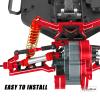 RCHuiWow RC Turnbuckles Camber Links Upgrades Part for 1/10 Slash 2WD(VXL),Rustler 2WD(VXL),Stampede 2WD(VXL),Bandit 2WD(VXL),Alloy Aluminium Adjustable Turnbuckles Links Hops up,7pcs,Red view 4