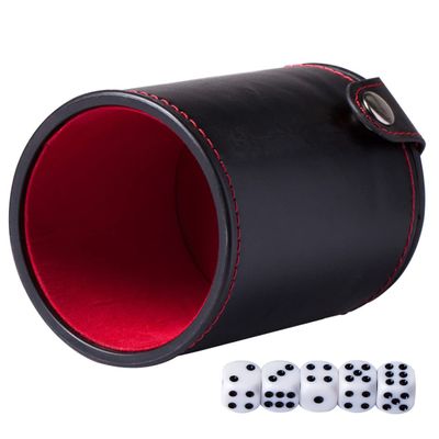 VICASKY 2sets Leather Dice Cup Set Double-Layer Storage Pu Leather Shaker for Ktv and Bars Includes Dice Lightweight and Compact Design