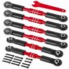 RCHuiWow RC Aluminium Turnbuckles Camber Links Upgrades Part for 1/10 Big Rock V3 3S BLX,1/8 Typhon 3S BLX,Typhon Mega 550,Alloy Tie Rods & Turnbuckles Hops Up,Red view 1