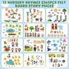 SmoothNovelty 12 Pack Flannel Felt Board Stories Set with a Foldable Board for Preschool Activities Boys Girls(Nursery Rhymes) view 2