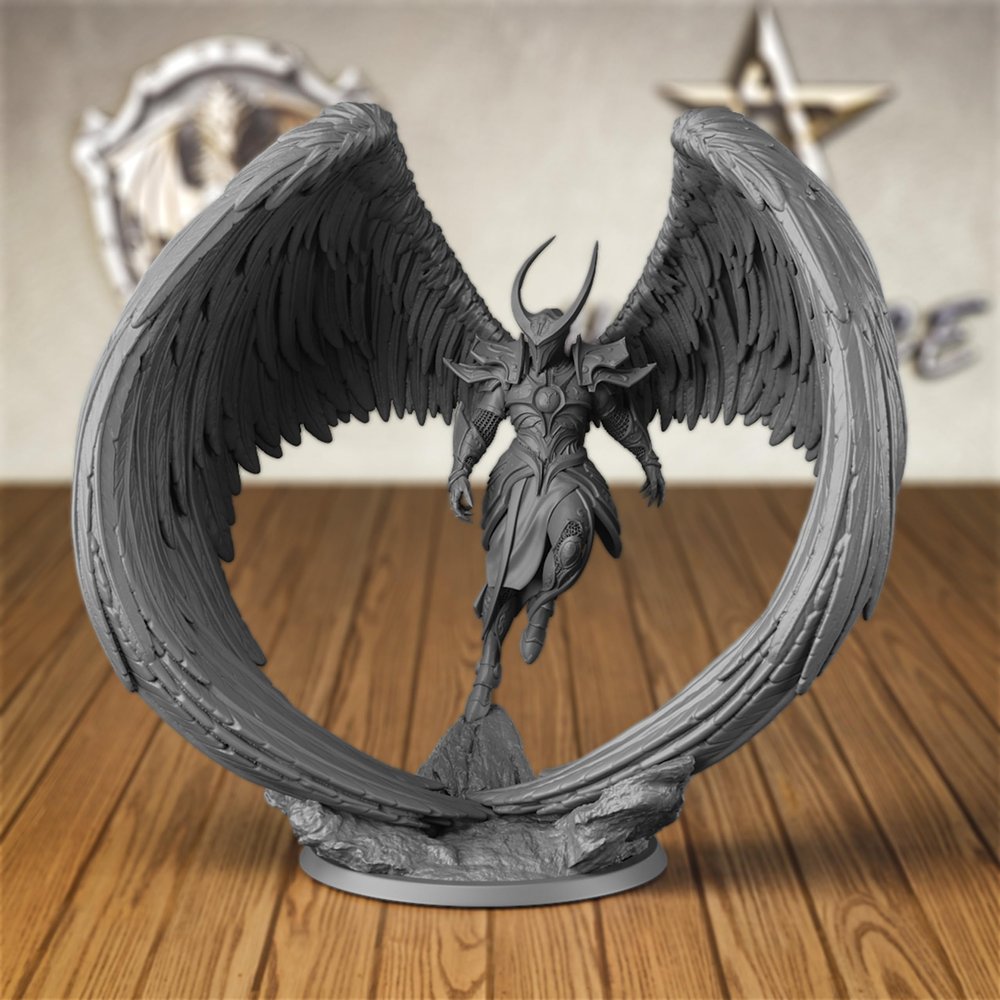 AUSPDICE Angel Fighter DND Miniatures for RPG Enthusiasts, 3D Printed War Gaming Plastic Figurine as Ideal Gift