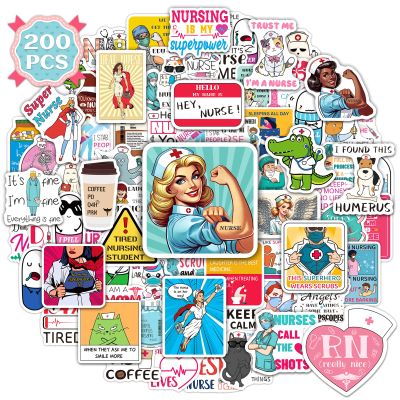 200PCS Funny Nursing Stickers for Water Bottles, Laptops & More  Perfect for Nurse Gifts, Nurse Week & Day Celebrations
