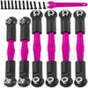 RCHuiWow Alloy Aluminium RC Turnbuckles Camber Links Upgrades Part 1/8 Typhon 3S BLX,Typhon Mega 550,for 1/10 Big Rock V3 3S BLX(Only V3),Turnbuckles & Tie Rods Hop-up,6pcs,Pink view 1