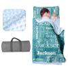 Evulum Custom Toddler Nap Mat for Daycare Kids Sleeping Bag with Pillow and Blanket for Preschool Kindergarten, Personalized Name Monogrammed Nap Mats Mint Green view 1