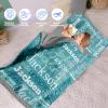 Evulum Custom Toddler Nap Mat for Daycare Kids Sleeping Bag with Pillow and Blanket for Preschool Kindergarten, Personalized Name Monogrammed Nap Mats Mint Green view 3