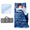 Evulum Personalized Toddler Nap Mat for Daycare - Kids Boys Sleeping Bag with Pillow and Blanket for Preschool Kindergarten, Custom Name Monogrammed Nap Mats Easy Carry Blue view 1