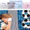 Evulum Personalized Toddler Nap Mat for Daycare Kids Boys Sleeping Bag with Pillow and Blanket for Preschool Kindergarten, Custom Name Monogrammed Nap Mats Soccer Blue view 2