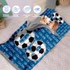 Evulum Personalized Toddler Nap Mat for Daycare Kids Boys Sleeping Bag with Pillow and Blanket for Preschool Kindergarten, Custom Name Monogrammed Nap Mats Soccer Blue view 3