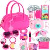 INNOCHEER Little Girls Purse, Toddler Purse Flower Girl Gift Girl Toys, Hot Pink Patent Leather Play Purse for Little Girls, Pretend Play Toy Kids Purse Gifts Toys for 3 4 5 6 7 8 Year Old Girls view 1