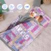 Evulum Personalized Toddler Nap Mat for Daycare Kids Girls Sleeping Bag with Pillow and Blanket for Preschool Kindergarten, Custom Name Monogrammed Nap Mats Purple view 3