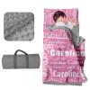 Evulum Personalized Toddler Nap Mat for Daycare Kids Girls Sleeping Bag with Pillow and Blanket for Preschool Kindergarten, Custom Name Monogrammed Nap Mats Pink 03 view 1