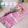 Evulum Personalized Toddler Nap Mat for Daycare Kids Girls Sleeping Bag with Pillow and Blanket for Preschool Kindergarten, Custom Name Monogrammed Nap Mats Pink 03 view 3