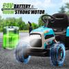 24V Kids Ride on Tractor with Trailer, 400W Motor Boost Power Torque Remote Control, Electric Car for Kids with Three Speeds Adjustable, USB, MP3, Bluetooth, LED Lights, Safety Belt, Blue view 2
