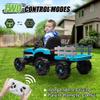 24V Kids Ride on Tractor with Trailer, 400W Motor Boost Power Torque Remote Control, Electric Car for Kids with Three Speeds Adjustable, USB, MP3, Bluetooth, LED Lights, Safety Belt, Blue view 3