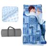 Evulum Custom Toddler Nap Mat for Daycare Kids Boys Sleeping Bag with Pillow and Blanket for Preschool Kindergarten, Eatra Large Personalized Name Monogrammed Nap Mats Blue 02 view 1