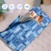 Evulum Custom Toddler Nap Mat for Daycare Kids Boys Sleeping Bag with Pillow and Blanket for Preschool Kindergarten, Eatra Large Personalized Name Monogrammed Nap Mats Blue 02 view 3