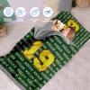 Evulum Custom Toddler Nap Mat for Daycare Kids Boys Sleeping Bag with Pillow and Blanket for Preschool Kindergarten, Personalized Name Nap Mats Softball Green view 3