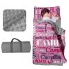 Evulum Personalized Toddler Nap Mat for Daycare - Kids Girls Sleeping Bag with Pillow and Blanket for Preschool Kindergarten, Extra Large Custom Name Monogrammed Nap Mats Pink view 1