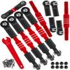 RCMYou Aluminum Turnbuckles Camber Links Upgrades Part for 1/10 Slash/Stampede/Rustler/Bandit 4x4 4WD VXL,Alloy Turnbuckles Camber Links Hops Up,Red view 1