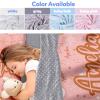 Evulum Personalized Toddler Nap Mat for Daycare - Kids Girls Sleeping Bag with Pillow and Blanket for Preschool Kindergarten, Custom Name Extra Large Nap Mats Pink view 2