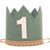 Agvgaza Wild One Birthday Crown - Safari Jungle 1st Birthday Hat for Boys and Girls, Deep Green Woodland First Cake Smash Photo Props view 1