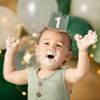 Agvgaza Wild One Birthday Crown - Safari Jungle 1st Birthday Hat for Boys and Girls, Deep Green Woodland First Cake Smash Photo Props view 4