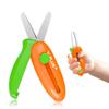 Safety Scissors for Kids, Retractable Small Scissors for Toddler Craft Ages 3-5 2-4 1-3, Cute Toddler Craft Preschool-Orange view 1