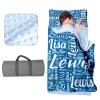 Custom Toddler Nap Mat for Daycare - Evulum Kids Boys Sleeping Bag with Pillow and Blanket for Preschool Kindergarten, Extra Large Personalized Name Monogrammed Nap Mats Blue 04 view 1