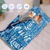 Custom Toddler Nap Mat for Daycare - Evulum Kids Boys Sleeping Bag with Pillow and Blanket for Preschool Kindergarten, Extra Large Personalized Name Monogrammed Nap Mats Blue 04 view 3
