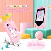 Nikuku Kids Smart Phone for Girls, Toddler Christmas Birthday Gifts for 3-8 Year Old, Childrens Pretend Cell Phones with Puzzle Games, 2.8" Touchscreen Learning Play Toy with Dual Camera(Pink) view 2