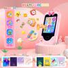 Nikuku Kids Smart Phone for Girls, Toddler Christmas Birthday Gifts for 3-8 Year Old, Childrens Pretend Cell Phones with Puzzle Games, 2.8" Touchscreen Learning Play Toy with Dual Camera(Pink) view 3