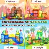 102PCS Dinosaur Toys Magnetic Tiles with 8 Dinosaurs - Jurassic Scenes Dinosaur World Adventure Set, Magnetic Blocks Kids Toys for Boys & Girls Ages 3+, Sensory Toddler Creative Kids Games Gifts view 3