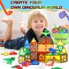 102PCS Dinosaur Toys Magnetic Tiles with 8 Dinosaurs - Jurassic Scenes Dinosaur World Adventure Set, Magnetic Blocks Kids Toys for Boys & Girls Ages 3+, Sensory Toddler Creative Kids Games Gifts view 4
